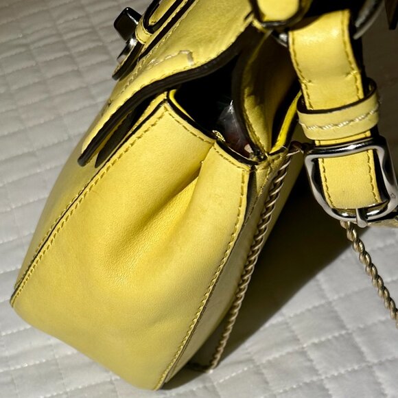 COACH 70th Anniversary Legacy Stripe Yellow Leather & Silver Willis19132 - Picture 13 of 16